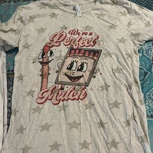 Graphic Tee with Star Pattern